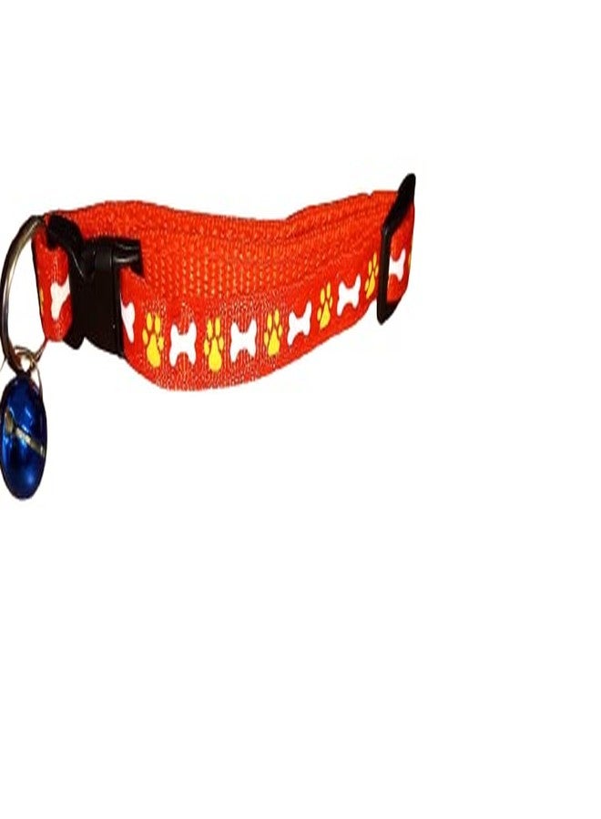 Smart Pups Dog Neck Collar Bone and pow Print Collar Colour May Very Pack of 1 Pcs (Red) - Image 2